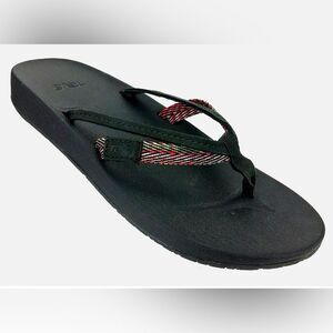 Teva Womens sz 9 Azure 2 Strap - Black Rainbow Chevrons Flipflop Sandals